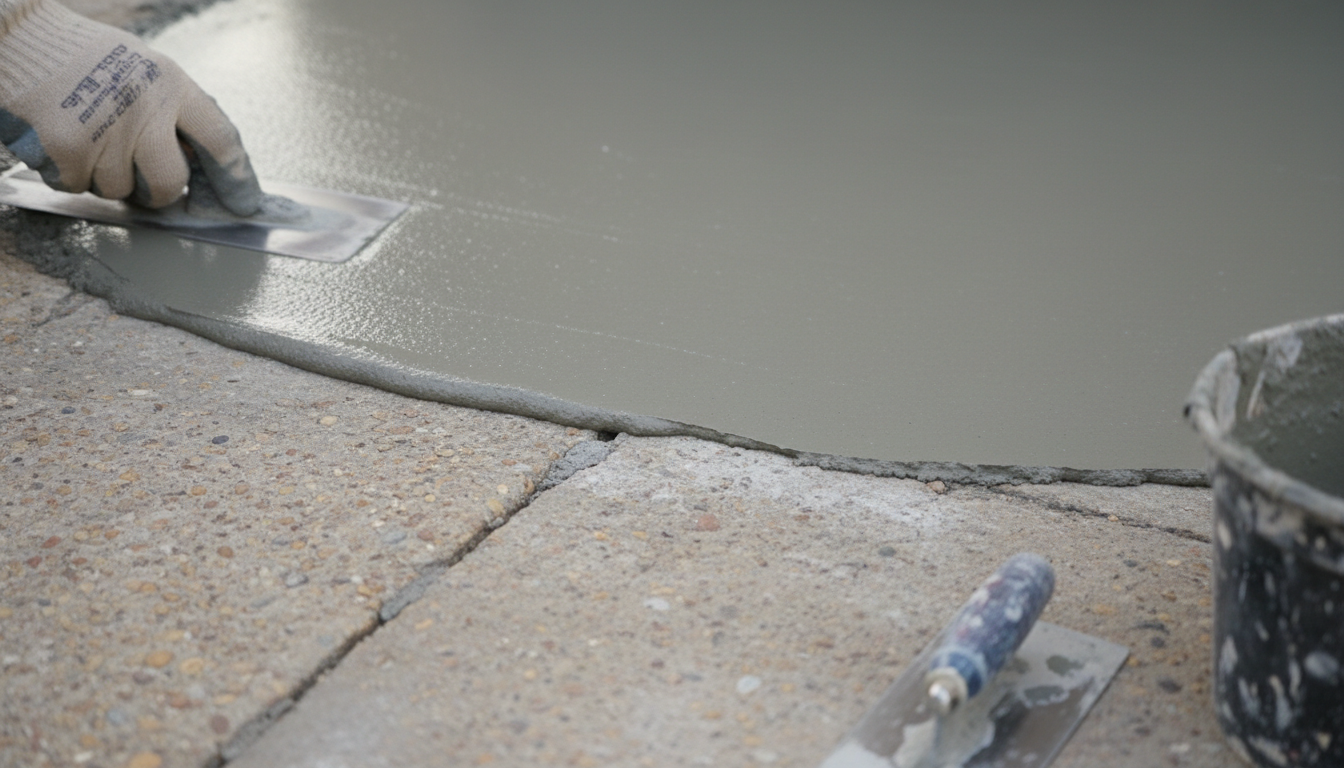Concrete driveway resurfacing process on a Nashville home