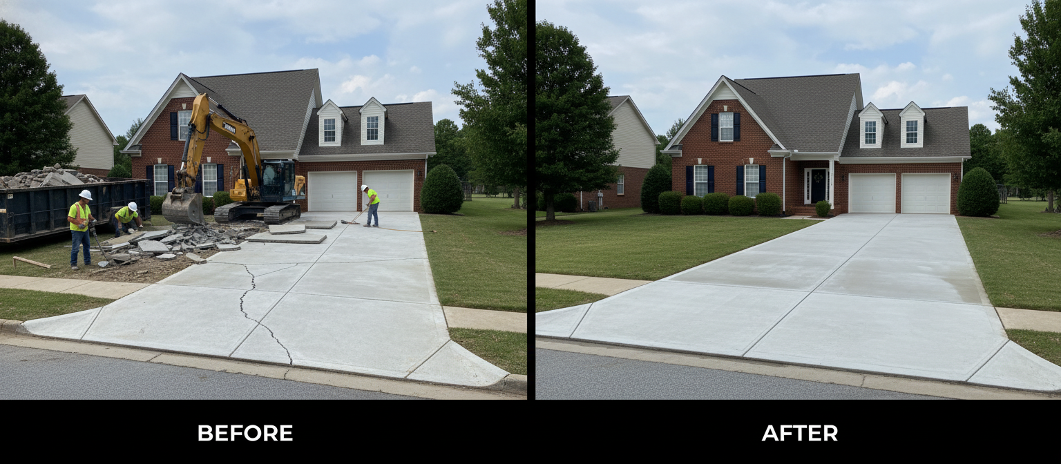 Premium concrete driveway installation in Nashville, TN